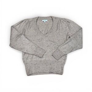 Madewell pink speckled v neck sweater